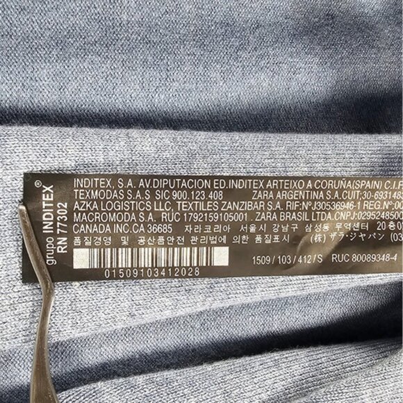 NWT ZARA KNITWEAR COLLECTION Tie Heathered Open Front Cardigan 1509/103 SMALL - Picture 7 of 9